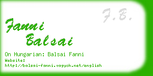 fanni balsai business card